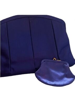 Vtg Mid 20th Century Magid Royal Blue Satin Evening Clutch